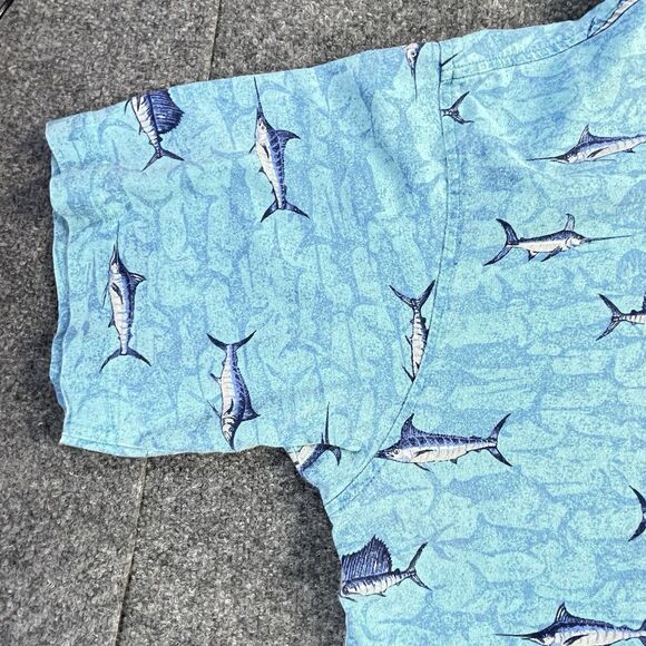 Vintage Blue Water Shirt Mens 3XL Blue Marlin Fish Fishing All Over XXXL - Picture 5 of 15